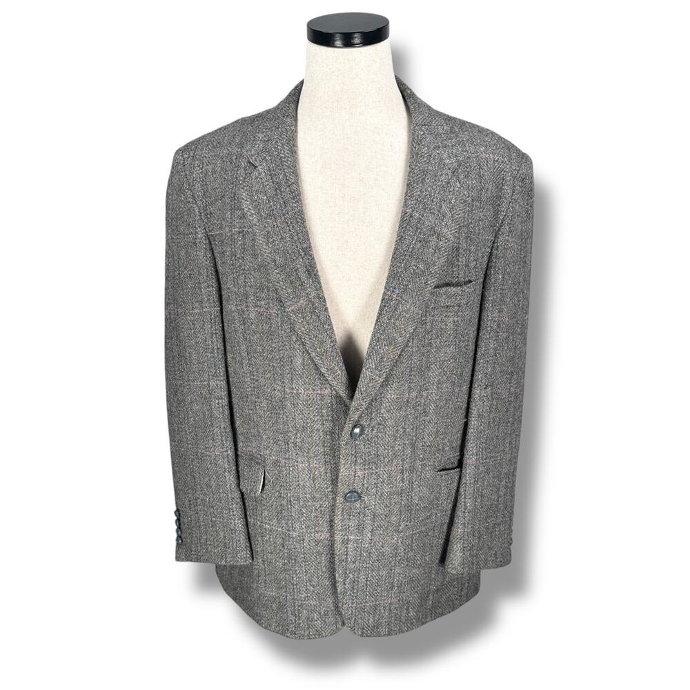 Oakton Sport Coat Men’s 46R‎ Gray Wool Single Breasted Notch Lapel Blazer Jacket